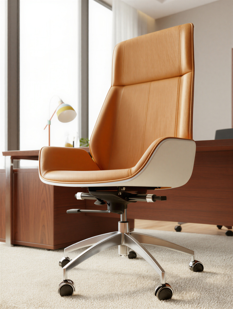 Lumina High chaise de bureau cuir bicolore dans un bureau exécutif