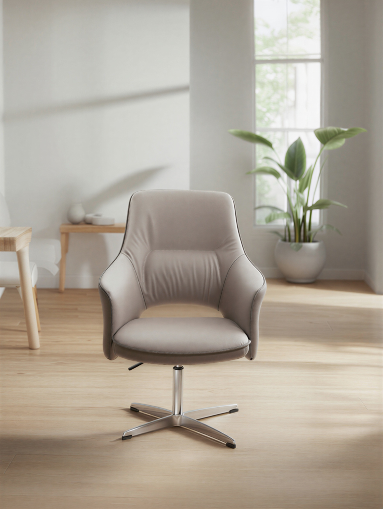 Chaise de réunion pivotante cuir véritable Forum Visitor haut de gamme