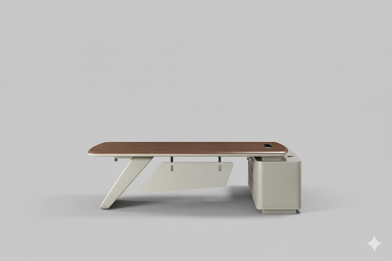 Bureau en angle Walnut Executive 240 / 260 / 300 – Noyer haut de gamme