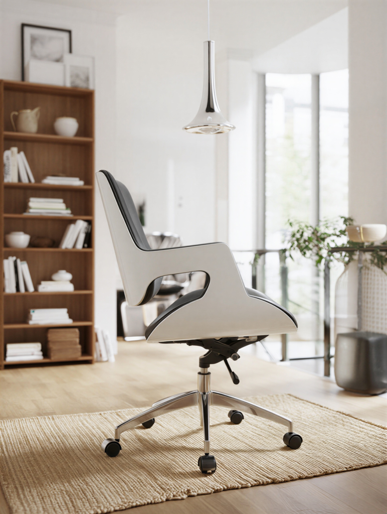 Aura Pure chaise de bureau design géométrique dans un bureau contemporain