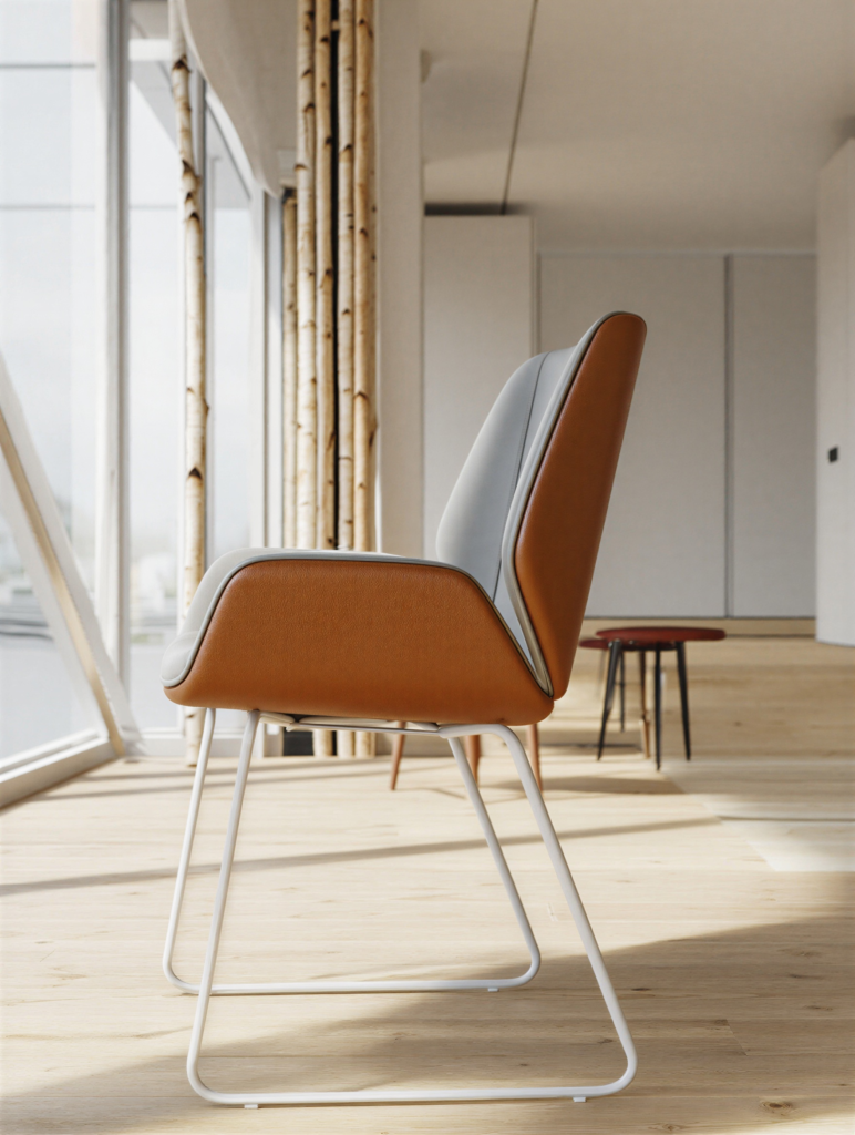 La Silhouette chaise visiteur design contemporain dans un espace lumineux