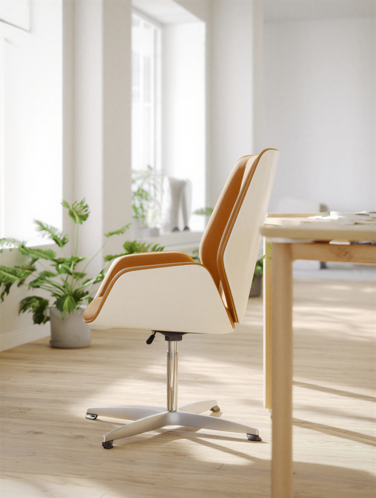 Lumina Guest chaise pivotante design contemporain dans un bureau lumineux