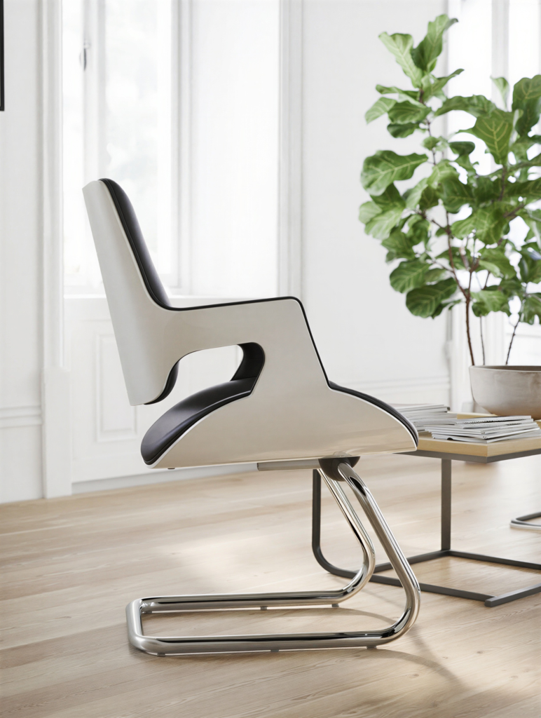 Aura Galeria chaise visiteur design contemporain dans un bureau lumineux